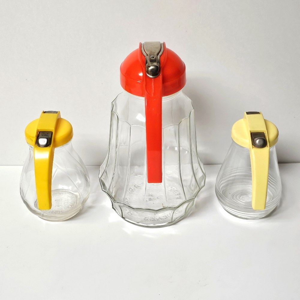 Vintage Glass Syrup Dispensers by Federal Tool Corp. Chicago